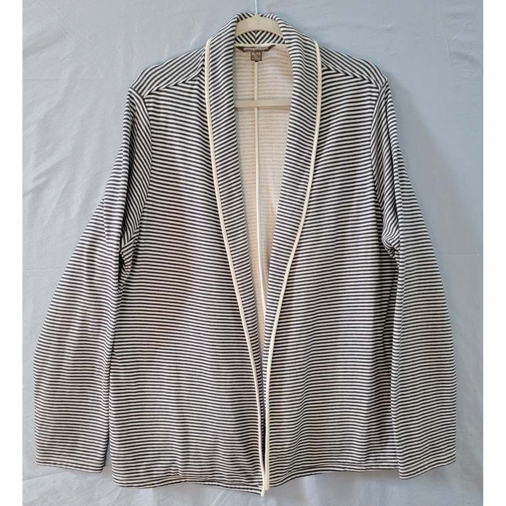 Tommy Bahama Cardigan Sweater Jacket S Women Blue White Stripe YGI L0-405